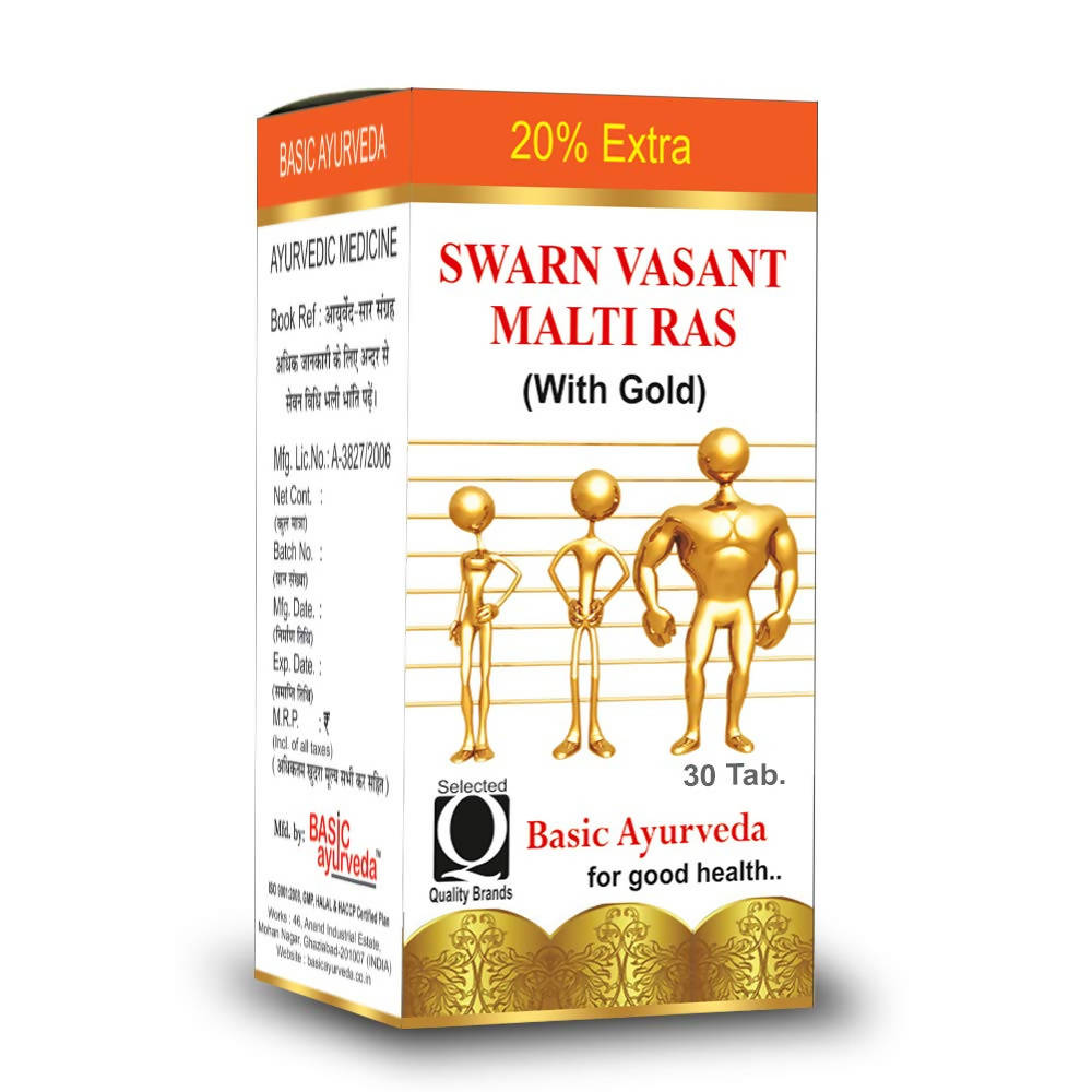 Basic Ayurveda Swarn Vasant Malti Ras (With Gold) Tablets Online